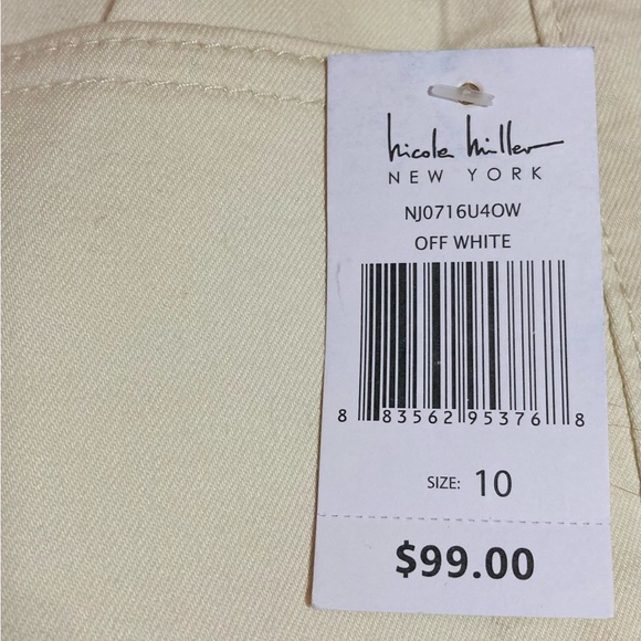 *New* Nicole Miller High Rise OFF WHITE Jeans Size 10 - Picture 5 of 8